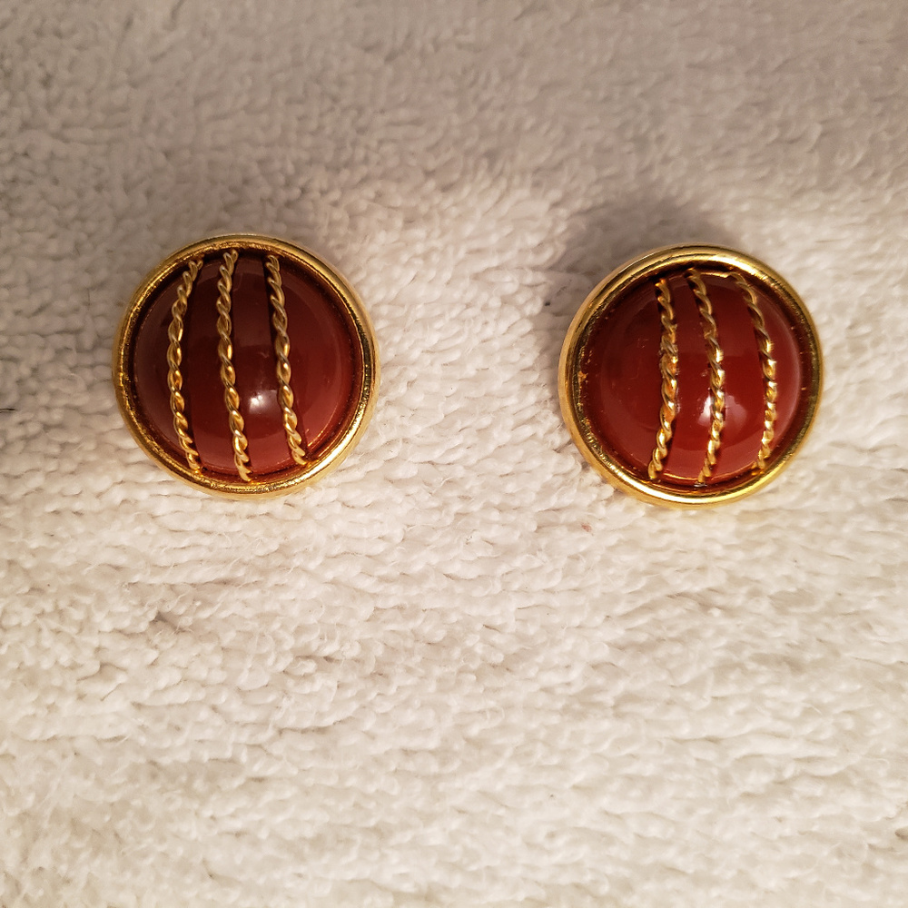 Cranberry Clip On Ear Rings